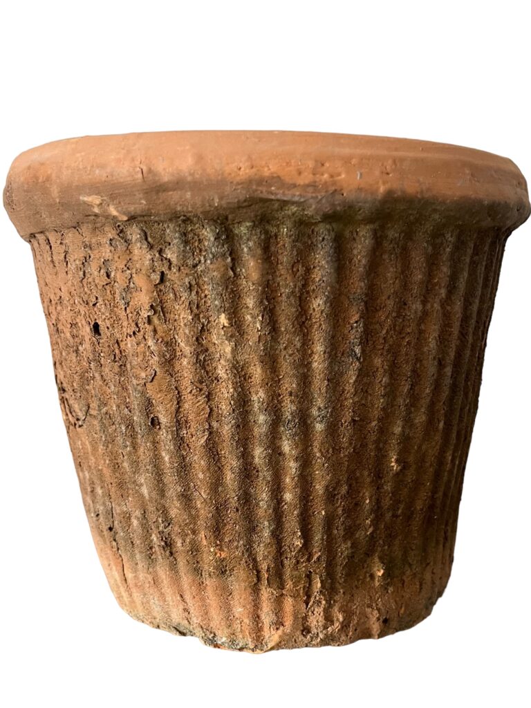 Antiqued Ribbed Pot - The Potting Shed