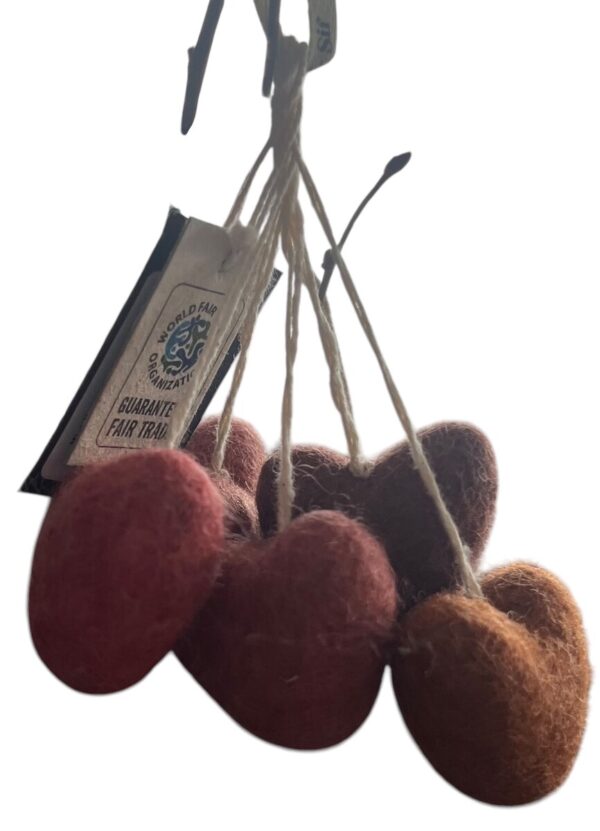 Gry and Sif 6 pack of Felted Hearts